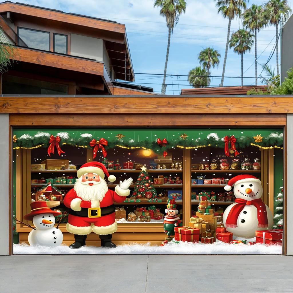 1pc2D plane, Christmas garage door decoration, home and party decoration, no power required wsj