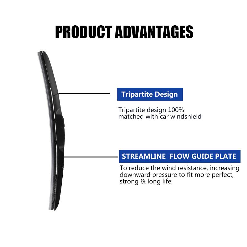 BEMOST Universal U-Type Car Wiper Blade 14"16"17"18"19"20"21"22"24"26" U Hook Windscreen Windshield Rubber Hybrid Auto Wipers