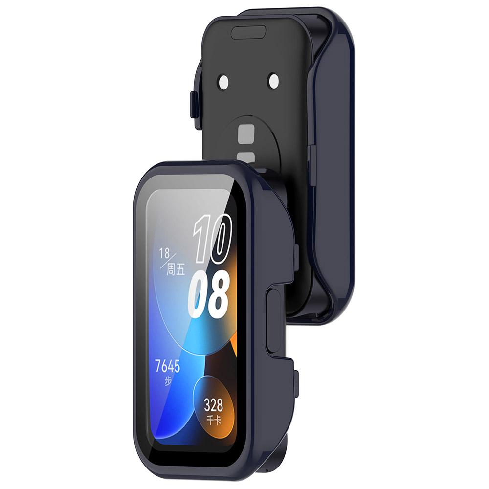 Защитный чехол из ПК + закаленного стекла для Huawei Band 8, полноэкранный защитный чехол, рамка-бампер