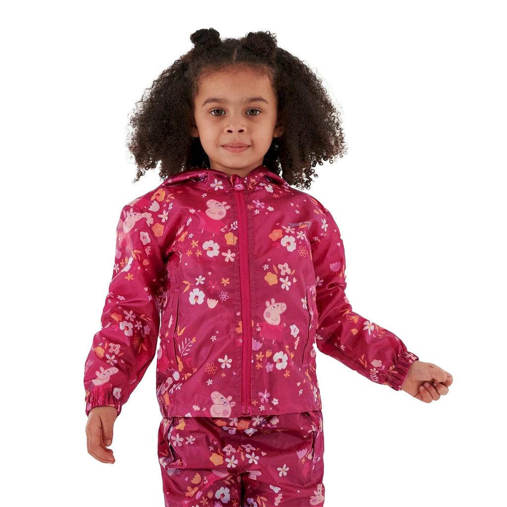 Regatta Childrens/Kids Floral Peppa Pig Packaway Waterproof Jacket