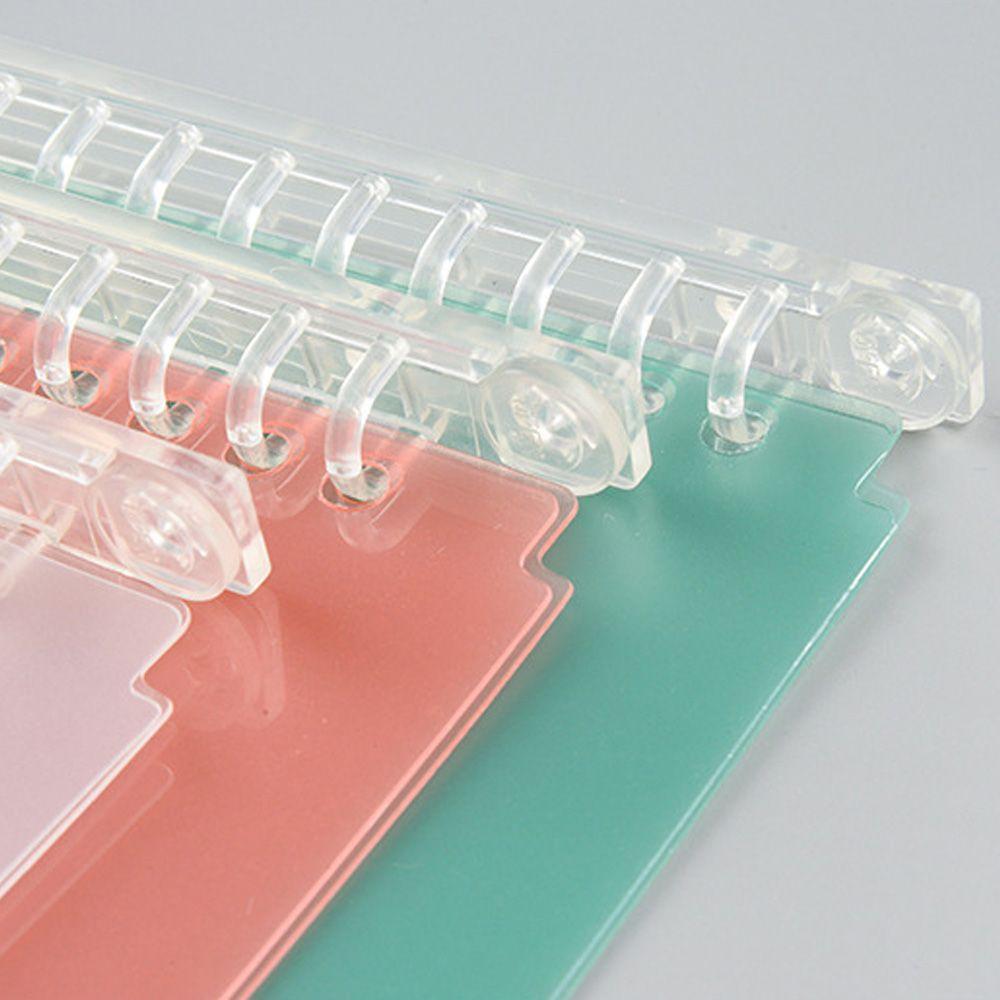 Clear Refillable 20/26Hole Plastic Notebook Paging Separator Notepad Loose-leaf Cover Ring Binder