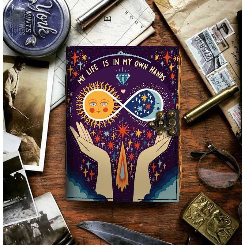 Комбинированный кожаный дневник Кожаный дневник Блокнот Винтажный журнал Ежедневный винтажный кожаный дневник с цитатами Печатный дневник