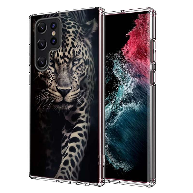 Majestic leopard Capa Phone Case For Samsung S26 Ultra S25 Edge Galaxy S23 S21 S20 S24 FE S22 S10 Plus Cover Clear TPU Shell Coq