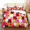 3D Rose Flower Duvet Cover Queen King Double Bedding Set 2/3pcs Quilt Cover with Zipper Closure King Size Polyester Quilt Cover