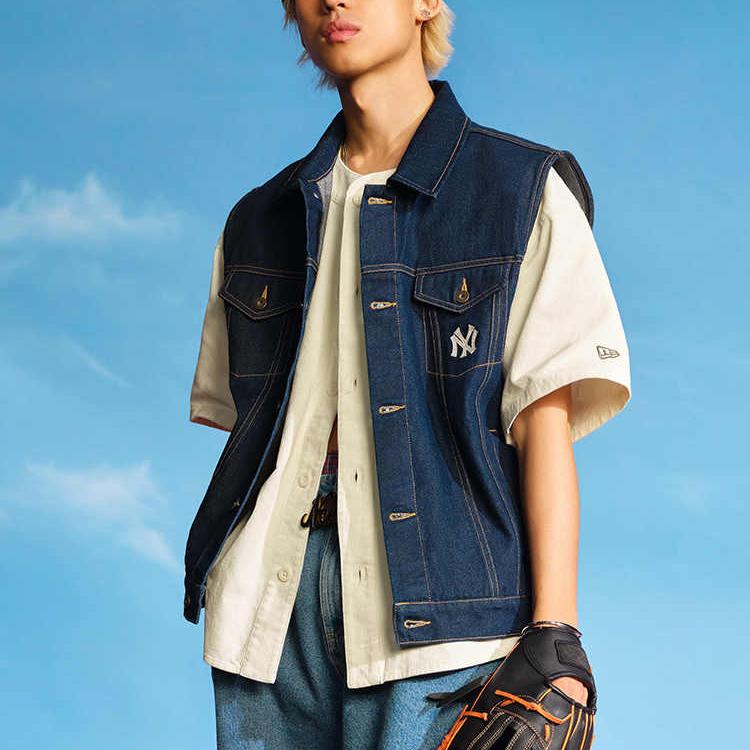 New Era SS25 Повседневный свободный джинсовый жилет с буквой Унисекс жилет 14729304