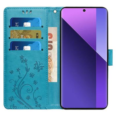 Чехол для Honor 200 5G Кошелек с бабочкой и цветком из ПУ кожи с откидной крышкой