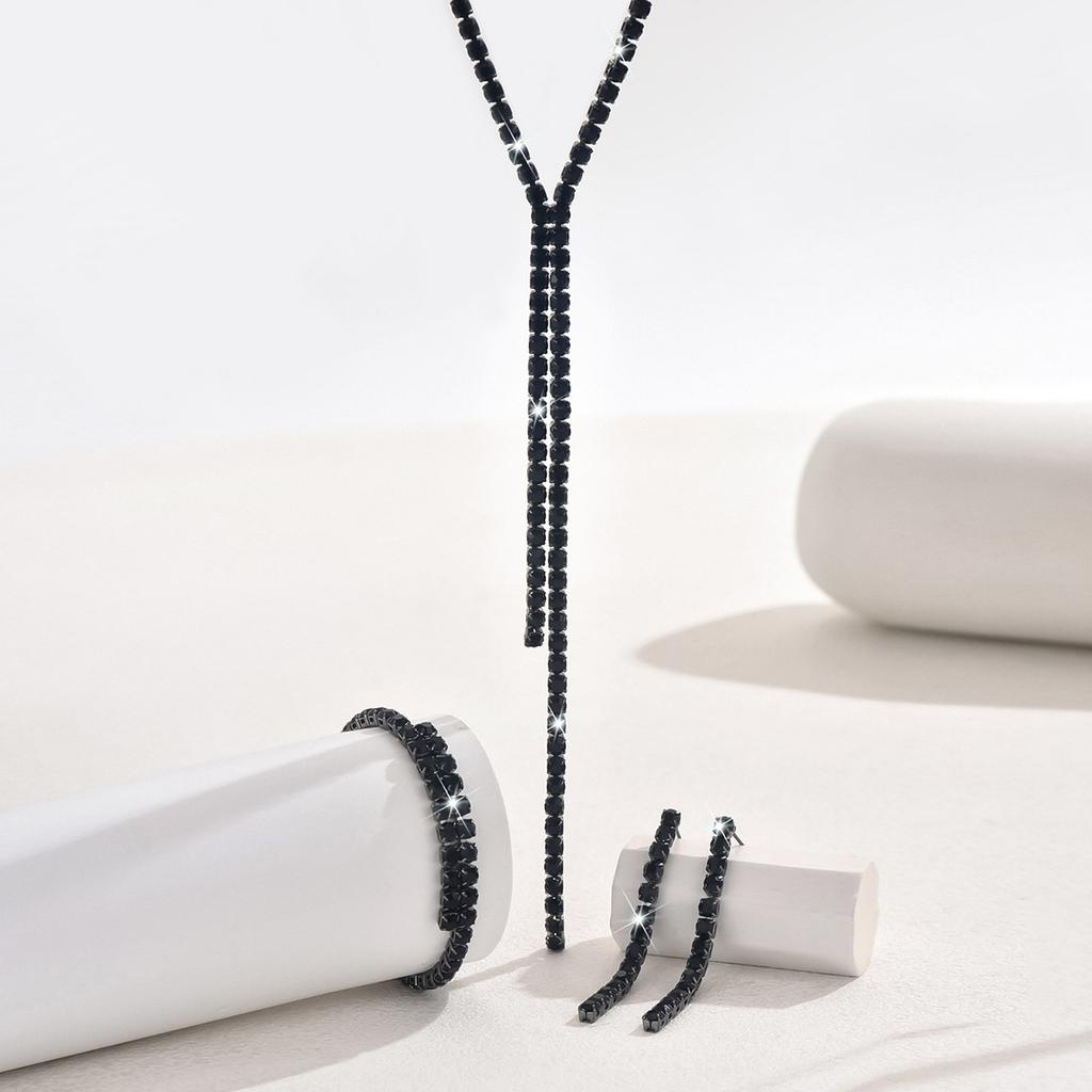 Женские серьги-браслеты со стразами, ожерелье, комплект ювелирных изделий для свадьбы, вечеринки, фестиваля, подарков