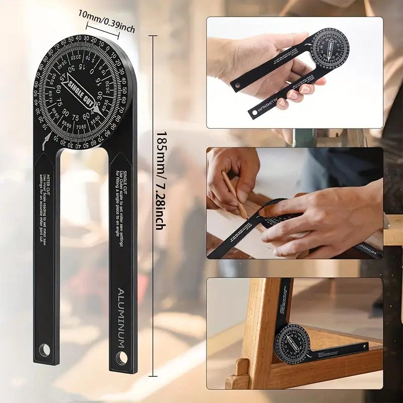 Угломер для торцовочной пилы с прецизионным лазером, внутри-снаружи, искатель угла скоса для плотников, сантехников и всех строительных профессий