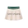 Spring New Women's Clothing Wide Pleated Knitting Mini Skirt 6771048 Eight-Strand Woven Lapel Knitwear 6771047
