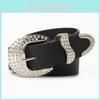 Minimalist Chic Faux Leather Womens Belt With Waterstone Embellishments For Casual Wear
