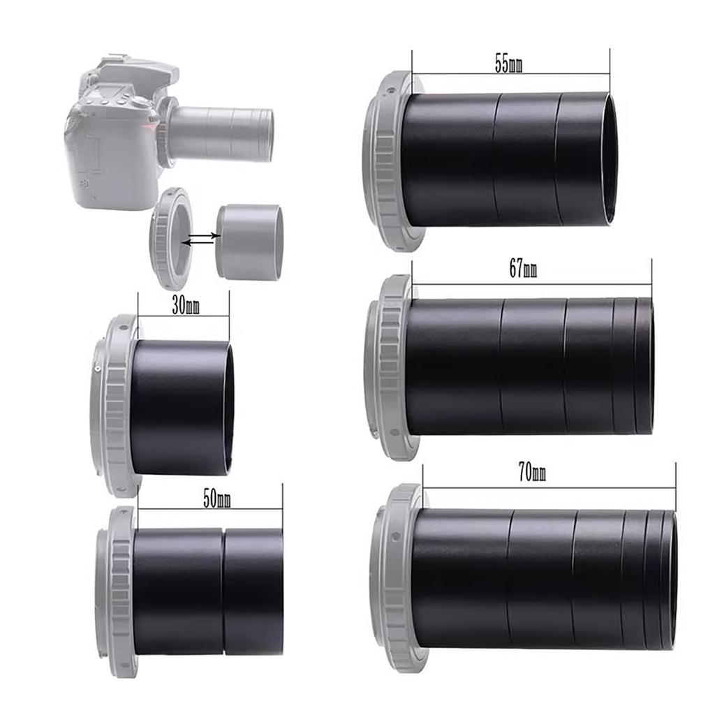 Astronomical Telescope Extension Tube Set 8Pieces Standard M48x0.75 Assorted Size 3/5/7/10/12/15/20/30mm Extending Rings