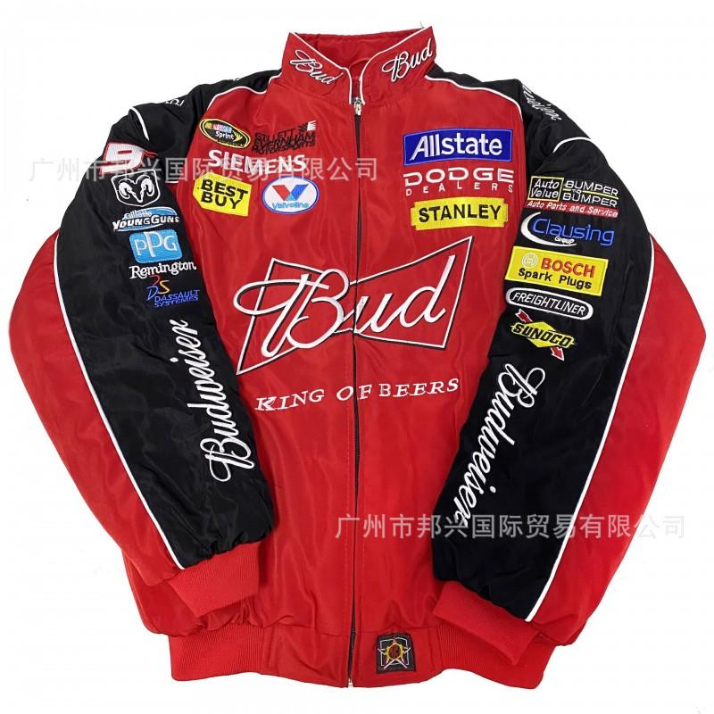 Embroidered F1 Racing Jacket Cotton Padded Winter Motorcycle Riding Men Women