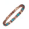 Ikuinen Pure Copper Bracelet for Women Vintage Artificial Turquoise Copper Bracelets Benefits Chain Link Jewelry Waterproof