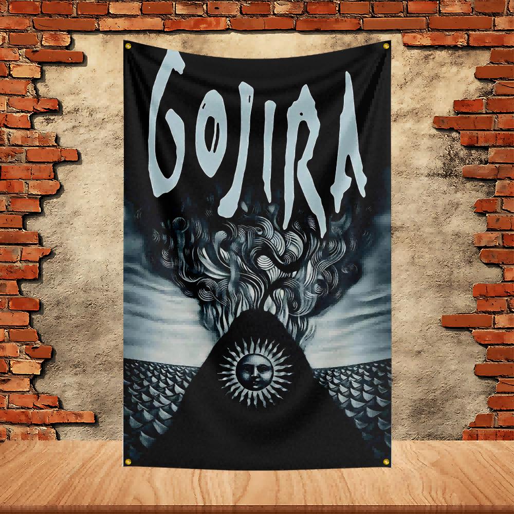Флаг-баннер для вечеринки группы Gojira, полиэстер, с принтом, гобелен для украшения сада, гаража, флаг для концерта