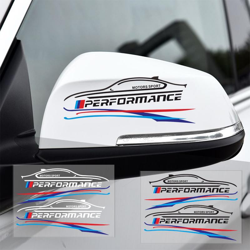 2pcs M Power Performance Car Rearview Mirror Sticker for BMW 1 3 4 5 7 Series F18 F10 F25 F30 F31 F34 GT X1 X3 X4 X5 X6 F15 F16