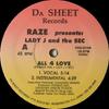 12-дюймовая пластинка RAZE ПРЕДСТАВЛЯЕТ LADY J & THE SECRETAR - All 4 Love DAS3216 Da Sheet Record 1989 США Танцевальная и Электронная Б/У