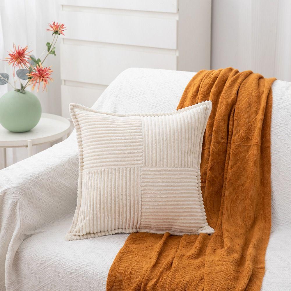 Домашний декор INS Style Corduroy Striped Наволочка Solid Color 45CM Throw Наволочка Classic Наволочка для дивана/кровати