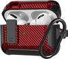 Переключатель Наушников для Чехла Airpods Pro 2/AirPods 1/2/3, Ударопрочный Чехол с Полной Защитой Дизайна из Углеродного Волокна с Брелоком
