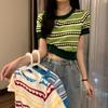 Летняя новая корейская версия All Loose Love Knitted Thin T-shirt Ice Gauze Thin Short Blouse с короткими рукавами