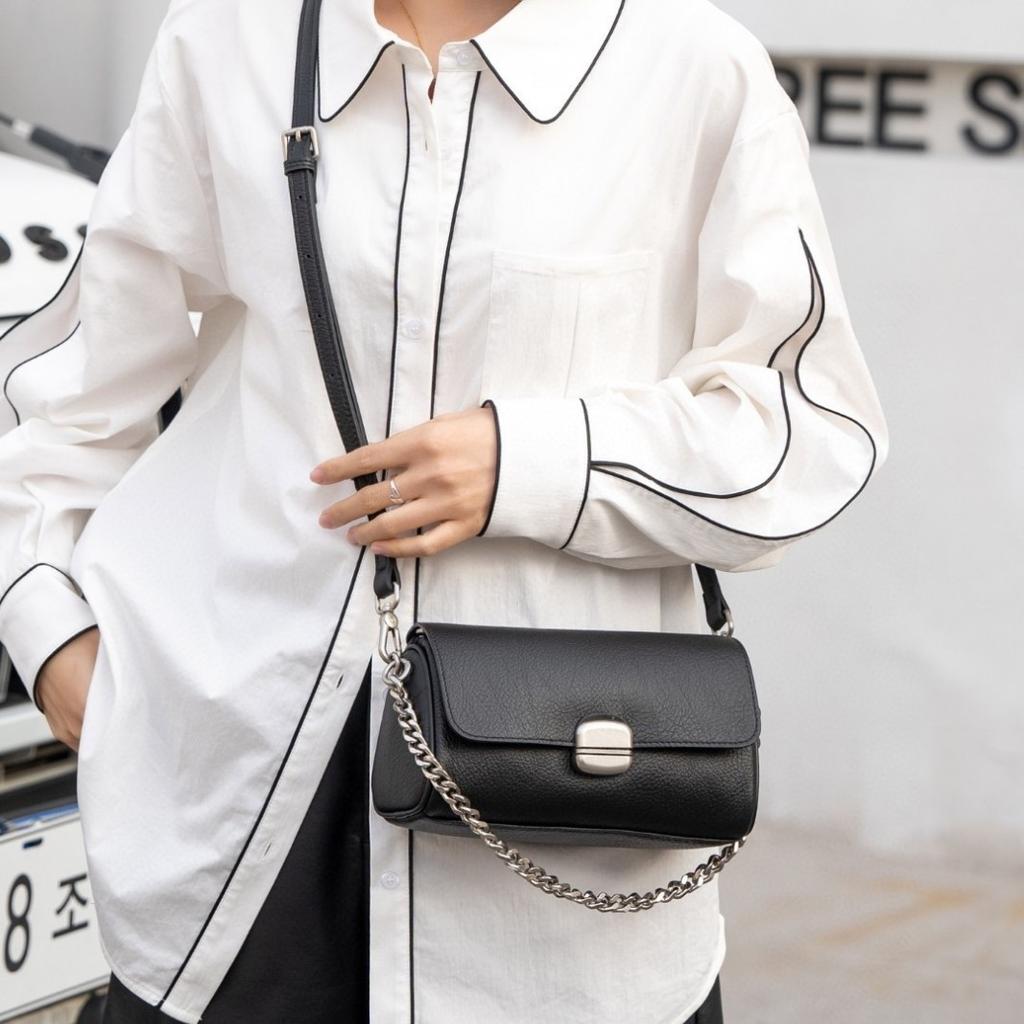 Мягкая кожаная цилиндрическая женская сумка кожаная женская сумка через плечо сумка для поездок на работу на цепочке маленькая сумка через плечо на одно плечо сумка через плечо для мам Niche