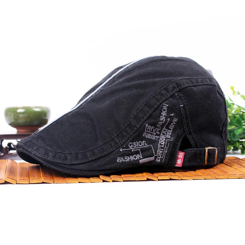 Мужская хлопковая кепка с вышитыми буквами, британский ретро-берет, горячая шляпа для иностранной торговли