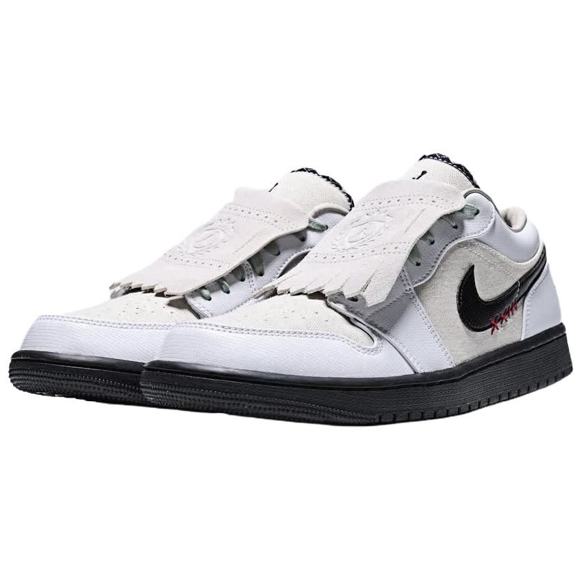 Кроссовки мужские Air Jordan 1 Low SE Light Orewood Brown Белый Черный Steam IW2020110
