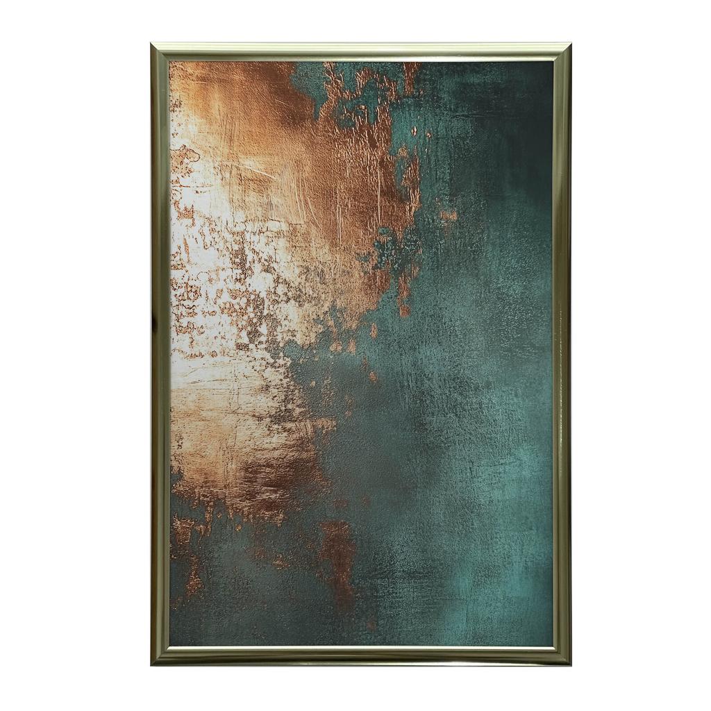 Miedziowy Akcent W Turkusie Miedziowy Akcent W Turkusie, 30X40 Cm, Bez Ramy, Płótno Premium Na Blejtramie