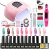 Nail Set With Nail Lamp Nail Dryer Nail Drill Machine Manicure Set Kit Soak-off Nail Art Tool Set Polygels Nail Gel Polish Set