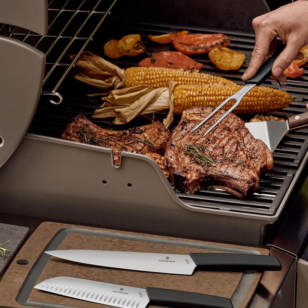 Нож шеф-повара VICTORINOX, разделочный нож 22 см, черный швейцарский современный нож Gyuto, универсальный нож 6.9013.22B