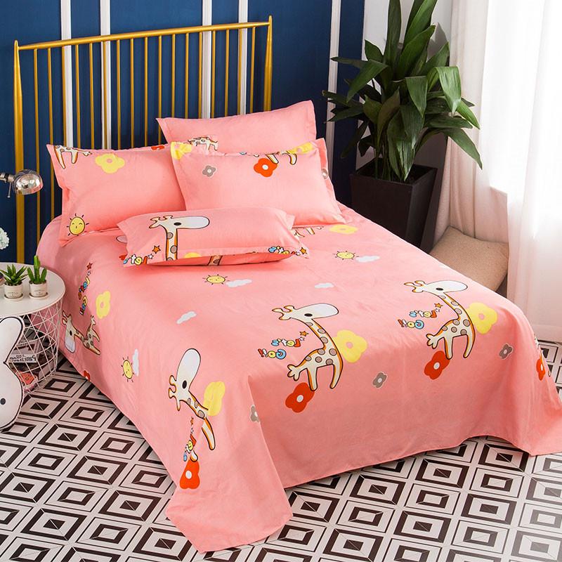 Cartoon Flannel Bed Sheet - Double or Single Size, Perfect for Dorms, In Stock