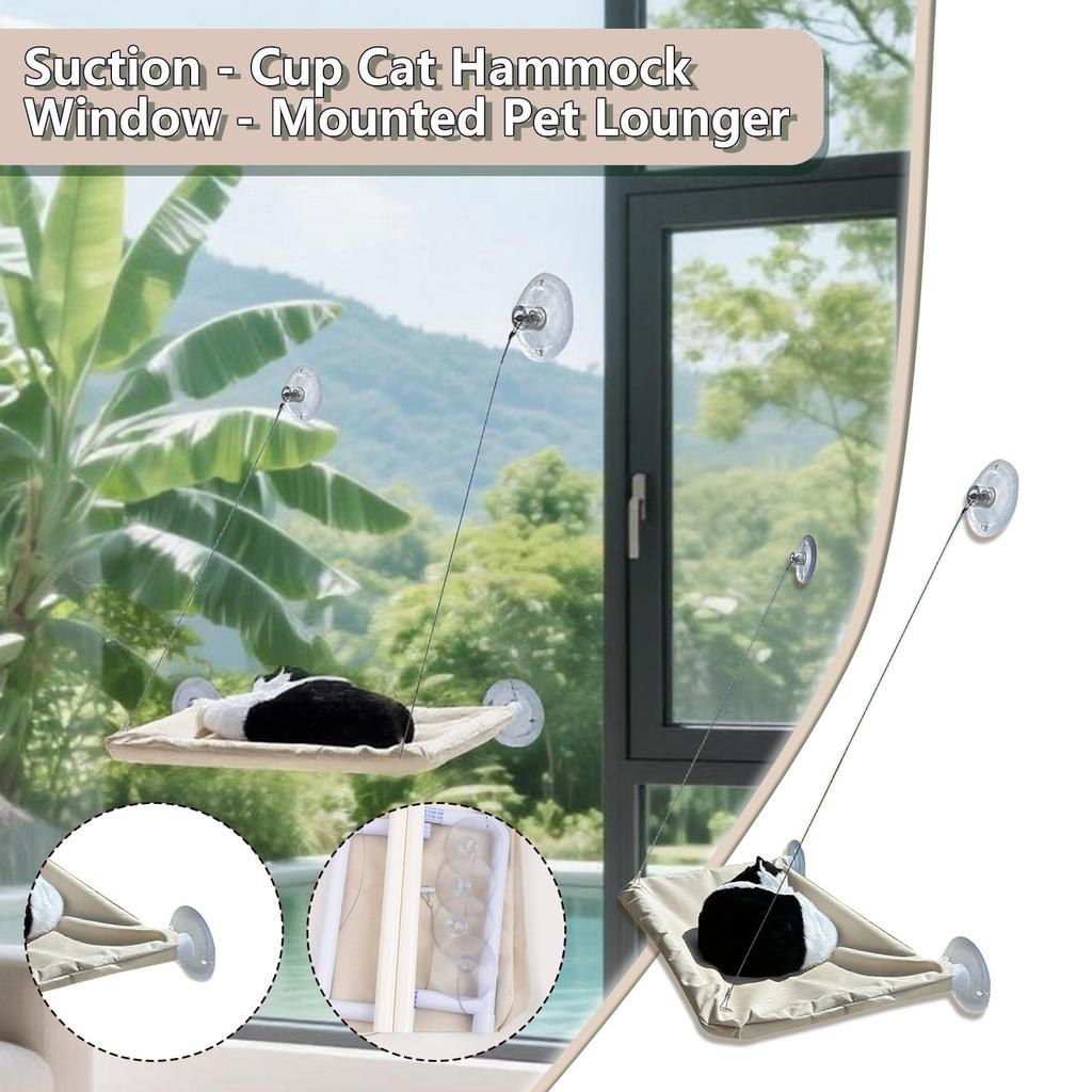 Кровать для кошек типа присоски, для наблюдения и отдыха, съемная моющаяся, подвесная на стекло