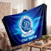 Queens Park Rangers Personalized Fleece Blanket With Football Logo, Custom Name Text Soft Warm Home Throw Blanket