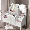 Портативный органайзер для макияжа со встроенным зеркалом | Отдельно стоящий, многосекционный, простая сборка, коробка для хранения косметики для туалетного столика, удобный дизайн