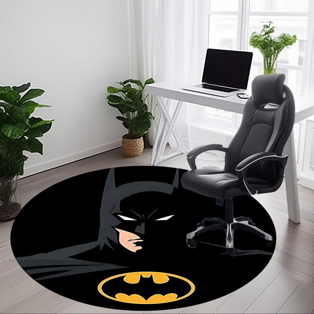 1pc Batman Logo Office Round Area Rug, Under Office Chairs Bedroom Living Room Home Decor, Room Deco, Available in Various Sizes095