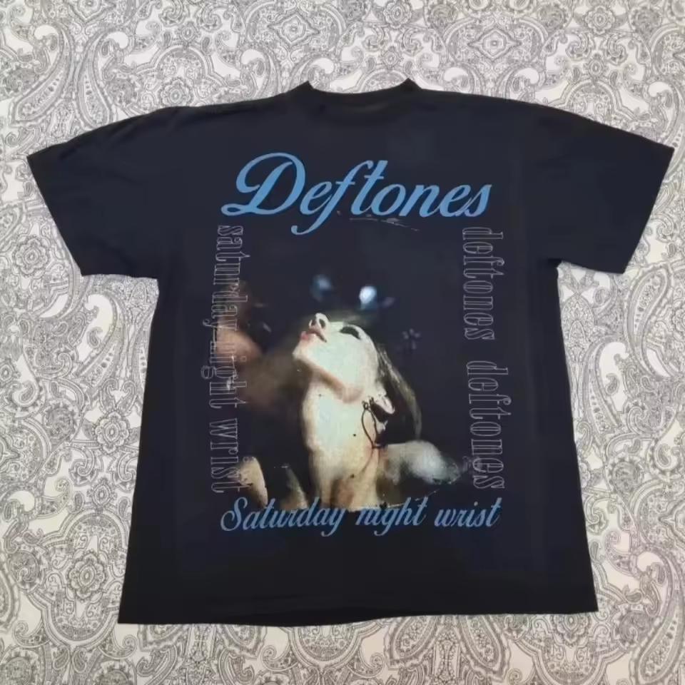 Deftones Saturday Night Pattern Wristband T shirt Men's T shirt Summer New Casual Unisex T shirt