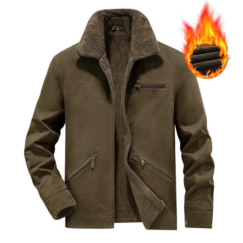 Men's Velvet Jacket, Pure Cotton Jacket, Velvet Thickening, Washed Work Clothes, Outdoor Lapel Men's Tops