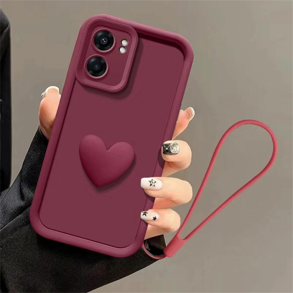 Для Motorola Edge 50 Fusion Moto G75 G55 G35 G85 G84 G22 G14 G04 G54 чехол для телефона Love Heart Hnad Chain Cover со шнурком