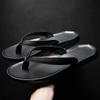 Summer Genuine Leather Men's Flip-Flops Outdoor Beach Sandals Black Men Slippers For Home Moccasins Man Shoes