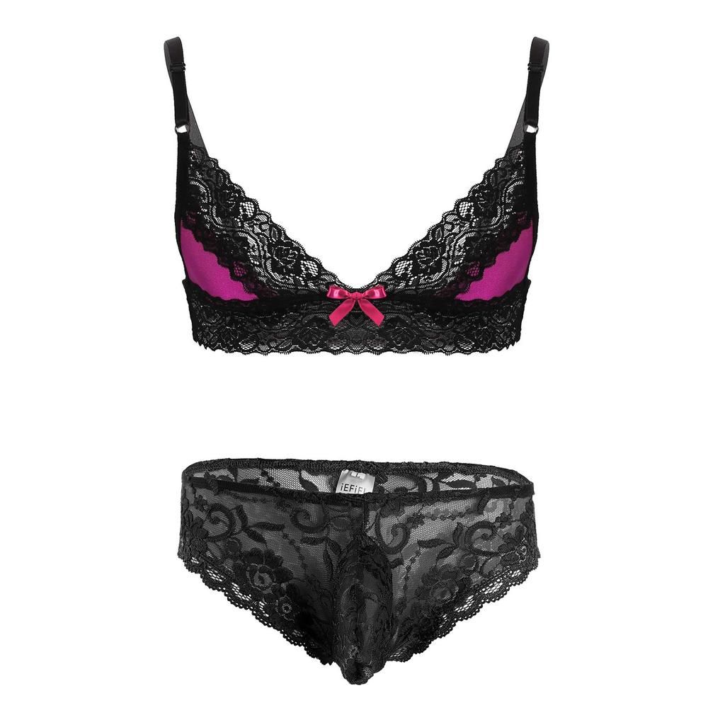 Мужской комплект нижнего белья Sissy, регулируемые бретели, бюстгальтер, топ с трусами, нижнее белье для сна, одежда для сна