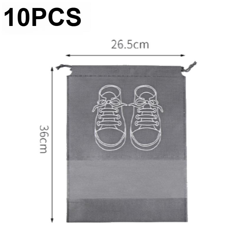 10PCS Shoe Storage Bag Non-Woven Waterproof Travel Organizer Drawstring Pouch Hanging Closet Bag for Cloth Shoe Dustproof Portable Bag