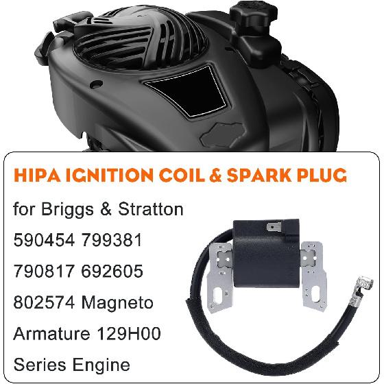 HIPA 590454 Катушка зажигания Совместима с Brigg Stratt 799381 790817 692605 802574 Якорь магнето