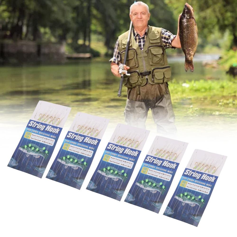 5 Sets Soft Fish Skin Fishing Rigs with Luminous Beads Fishing Lure Rigs  Saltwater Fishing