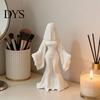 Dark Aesthetic Figurine Ghost Bride Statue, Vintage Headless Bridal Sculpture with Veil Mermaid Gown, Bedroom Shelf Decor Matte White DIY Unpainted
