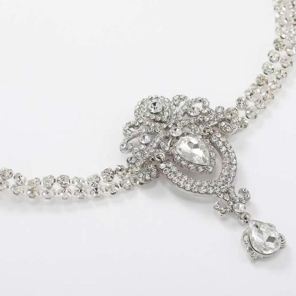 Rhinestone Art Deco Headband Bohemian Style Forehead Chain Water Drop Headwear Hair Accessories