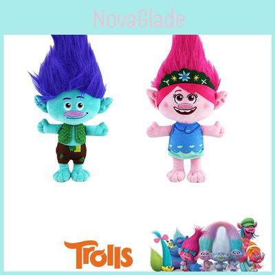 Плюшевая игрушка Тролли: Вместе навсегда, Очаровательный мультяшный персонаж, Высота 30 см, Мальчик с синими волосами и девочка с розовыми волосами, Идеально для детей в возрасте 7-14 лет