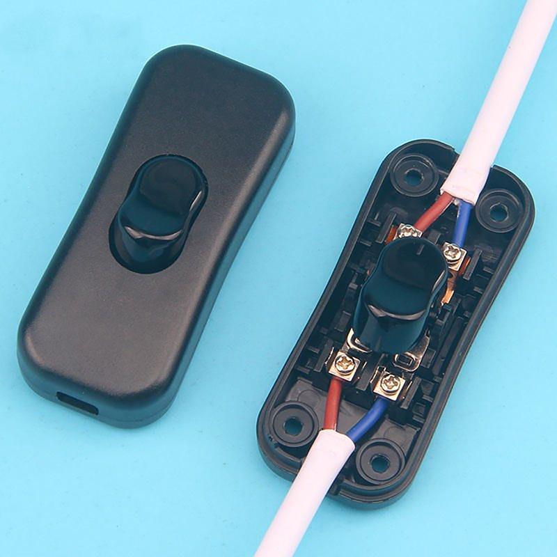 1Pc Light Switch Ac 250V On/Off Table Desk Lamp Cord Toggle Rocker Switches Control For Led Lights Wiring Electric Switch