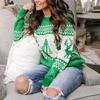 Women's Sweater Women's Loose Pullover Christmas O-Neck Knit Sweater