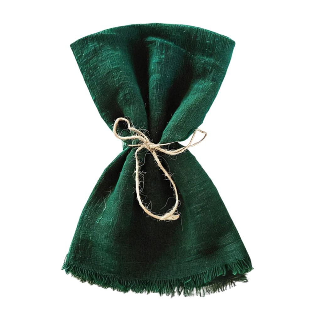 6pcs Sage Green Tassel Napkins Reusable Gauze Napkins Reusable Cloth Napkins  Home Decoration
