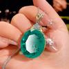 Jewelry Simulation Emerald Big Egg-Shaped High-End Pendant Necklace Main Stone 25 * 30