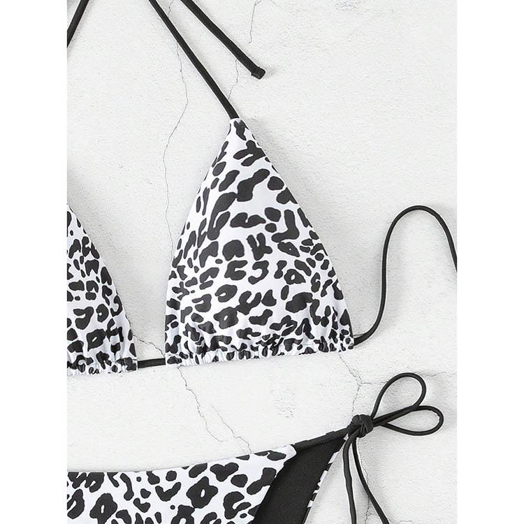 2025 Леопардовый принт Кружевное бикини на шнуровке - Новые европейские и американские купальники